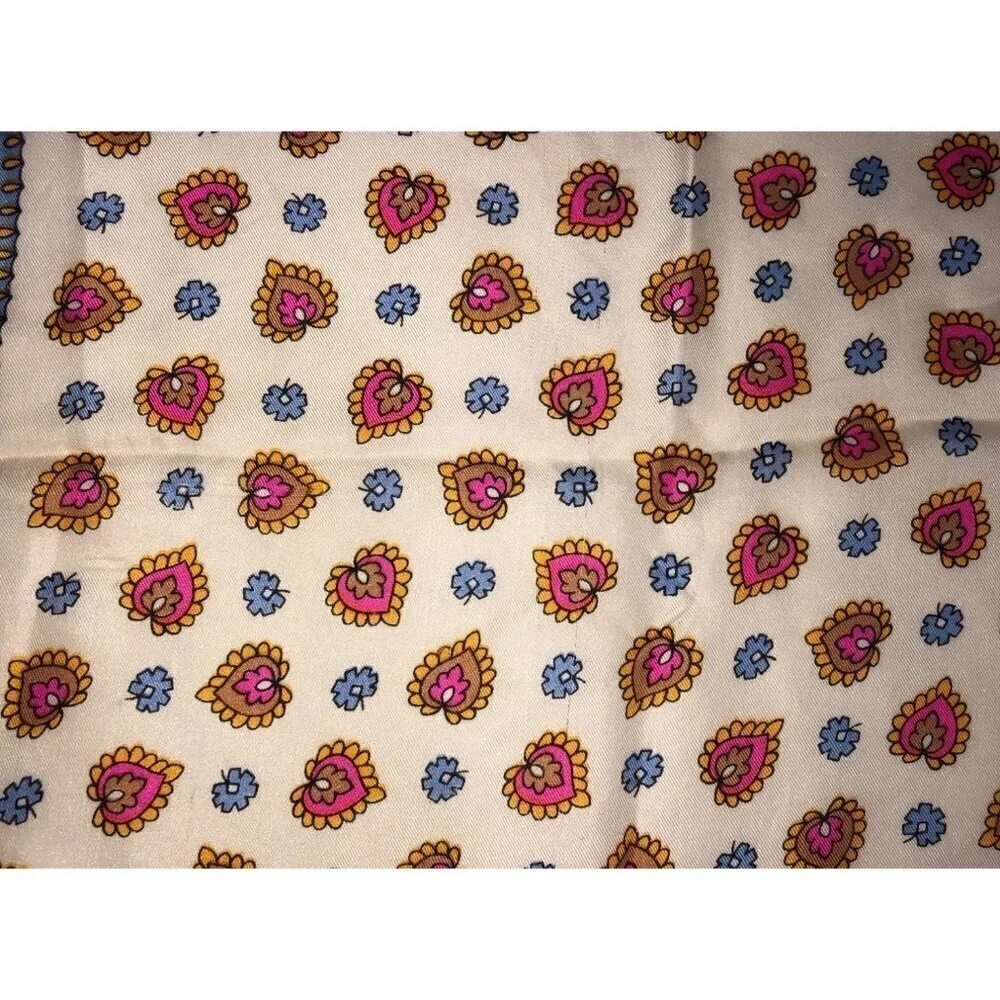 Vintage Paisley Floral Scarf Vibrant Colors 18